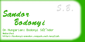 sandor bodonyi business card